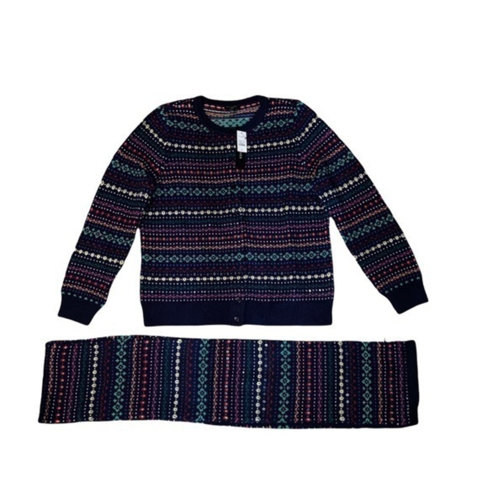 Talbot's two piece cardigan and scarf set NWT blue sweater